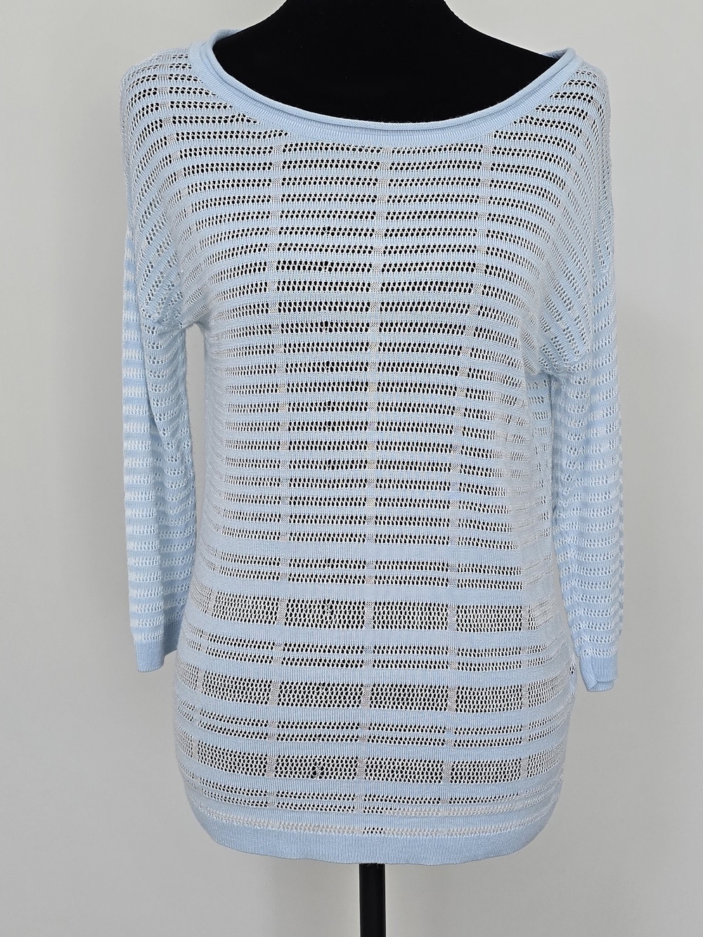 The Limited Light Blue Crochet Knit Women's Top